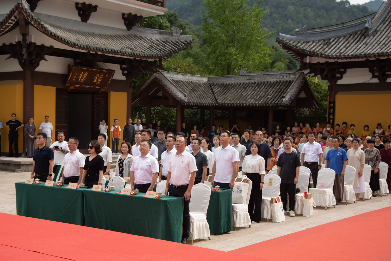 迎亚运 庆国庆：温州能仁寺雁荡山举行办“千佛岩下——了法法师书画展”(图5)