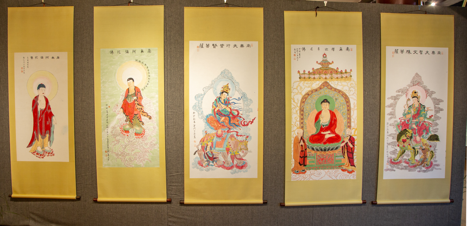 迎亚运 庆国庆：温州能仁寺雁荡山举行办“千佛岩下——了法法师书画展”(图21)